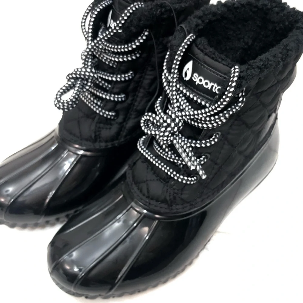 Sporto Sz 6 & 7 Duck Boot • Women’s Andie • Black • New